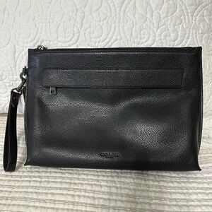 COACH Black Leather Travel Pouch